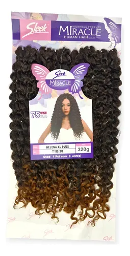 Cabelo Cacheado Bio Vegetal Human Hair para Crochet Braids Cor Preto com Ombre Acobreado Cor-t1b/30