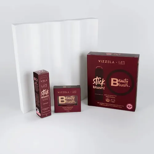 Kit Blush Vizzela Red Mocha Stick e Compacto Vegano Cruelty Free