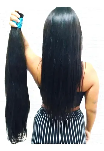 Cabelo Humano Liso Levemente Ondulado75/80 Cm 50 Gr.