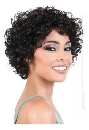 Peruca Cabelo Humano 100% Cacheado Curta Natural