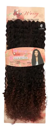 Cabelo Cacheado Semelhante Ao Humano Weng Sem Tela 300gr Cor Preto Com Californiana Acobreado T1b/30