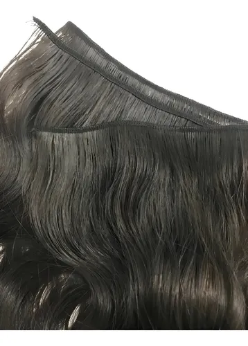 Cabelo 100% Humano Liso Ondulado Em Tela Castanho 70cm 300g