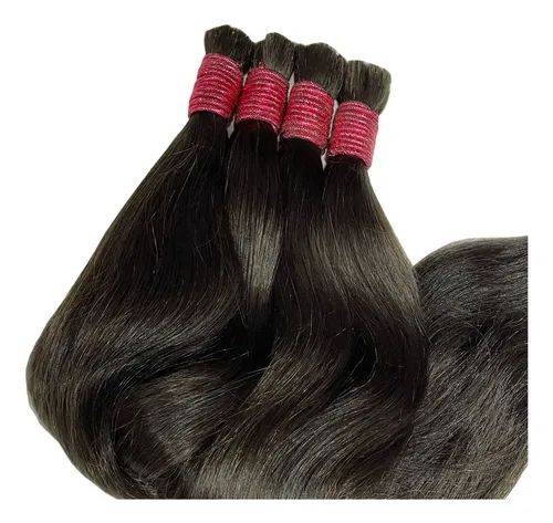 Extensão de Cabelo Humano Castanho Escuro 65cm 100g Levemente Ondulado