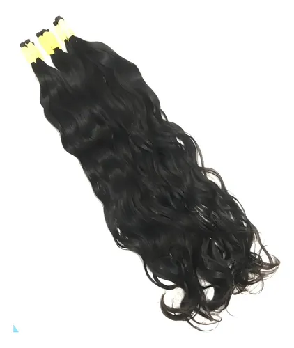 Cabelo Humano Indiano Ondulado 65cm Castanho Para Mega Hair