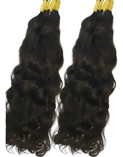 Cabelo Natural Mega Hair Liso Ondulado 70 A 75 Cm 50 Gramas.