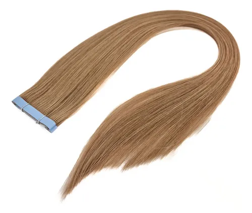 Mega Hair Adesivo Cab Humano Premium Loiro Médio Claro 45cm