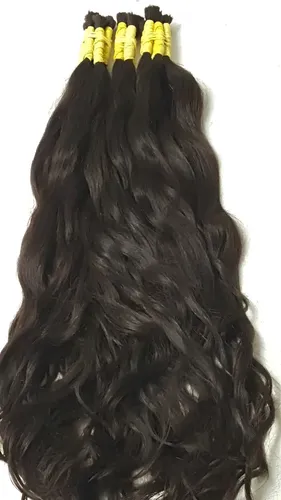Cabelo Humano Natural Ondulado Virgem 50/55cm - 180gramas Cor Castanho
