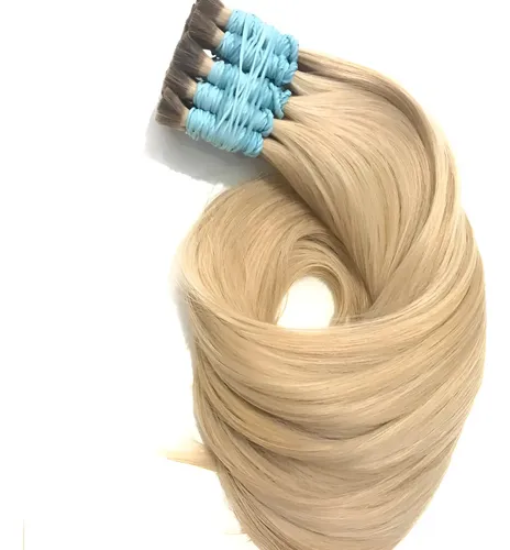 Aplique Cabelo Humano Loiro Claro Liso 75cm Fio a Fio 250g