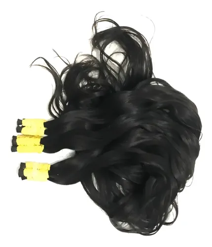 Cabelo Humano Indiano Liso Ondulado De 75 A 80cm 200 Gramas. Cor Castanho