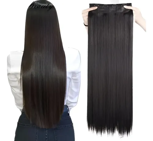 Aplique Tic Tac Orgânico 60cm Liso Preto Idêntico Ao Humano