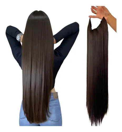 Fio Mágico Invisivel Tic Tac Aplique Cabelo Bio Humano 70cm