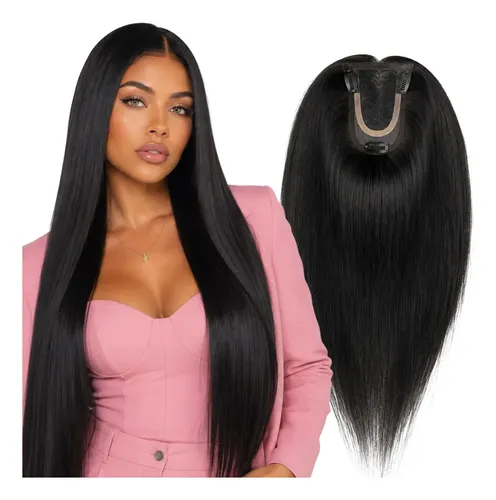 Prótese Capilar Topo De Cabeça Com Tic Tac Cabelo 100% Human