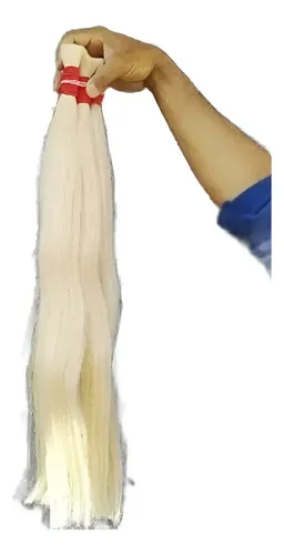 Cabelo Humano Natural Loiro Claro 50cm 100gr Tecido Em Tela.