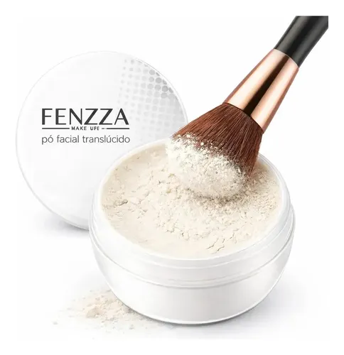 Pó Translúcido Facial Solto Fenzza Selar Maquiagem Branco