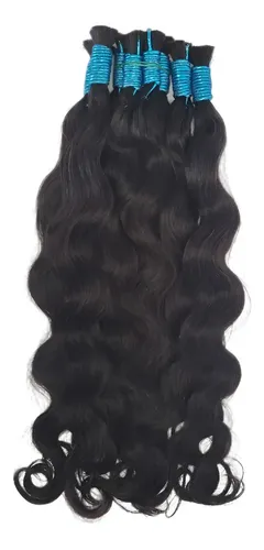 Cabelo Humano Natural Castanho Ondulado Para Alongamento 70/75cm