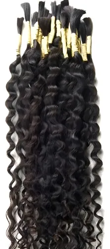 Cabelo Humano Permanentado 30cm 200gramas Tecido Cor Castanho
