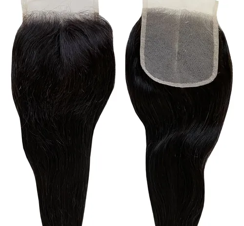 Cabelo Humano Natural Aplique Top Closure 4x4 Liso 35g, 40cm