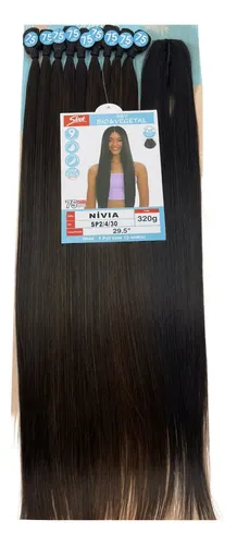 Cabelo Bio Vegetal Liso Nivia Sleek Efeito Natural 75 Cm Cor Castanho Mesclado Acobreado