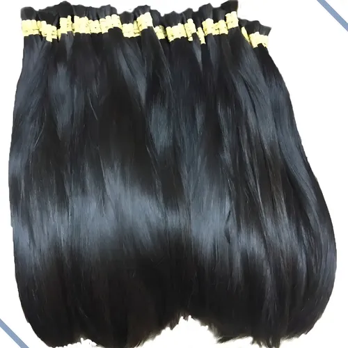 Aplique de Cabelo Humano Liso de 55 cm Castanho Médio para Megahair