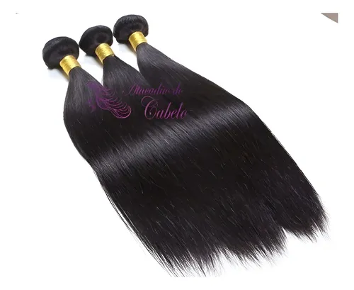 Cabelo Humano Em Tela Liso Leve Ondas Castanho 70cm 100g