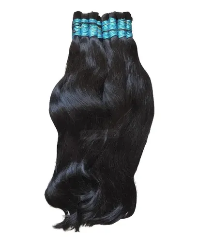 200gr Cabelo Indiano 75cm 100% Humano Levemente Ondulado Cor Castanho Escuro