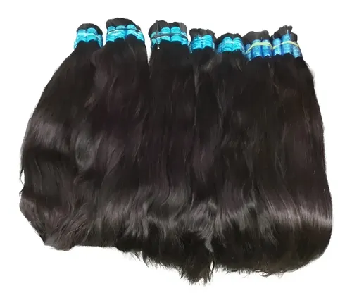 Aplique Cabelo Natural Liso 55cm Castanho CABELO HUMANO