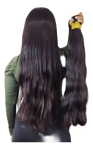 Cabelo Humano Levemente Ondu 60/65 Cm 200 Gr Tecido Em Tela.