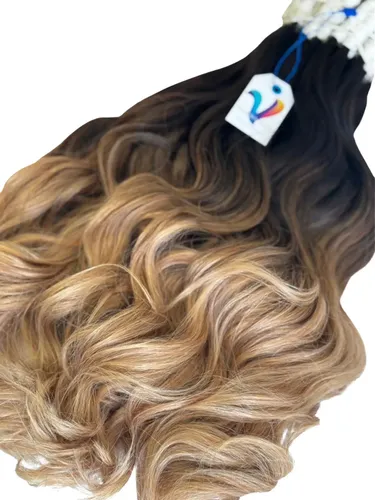Cabelo Humano Morena Iluminada Ombre Hair Ondulado.