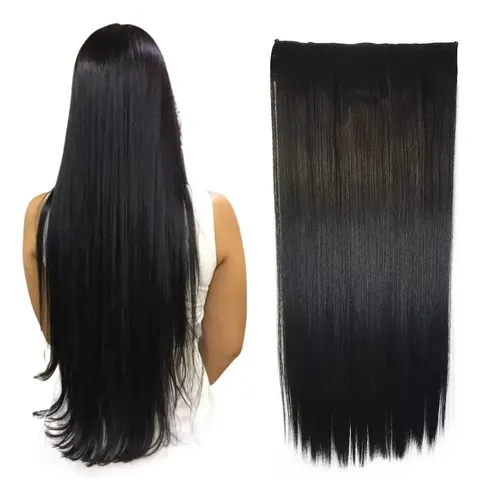 Aplique Cabelo Mega Hair 65cm Tic Tac Fibra Idêntico Humano Cor 2# Liso