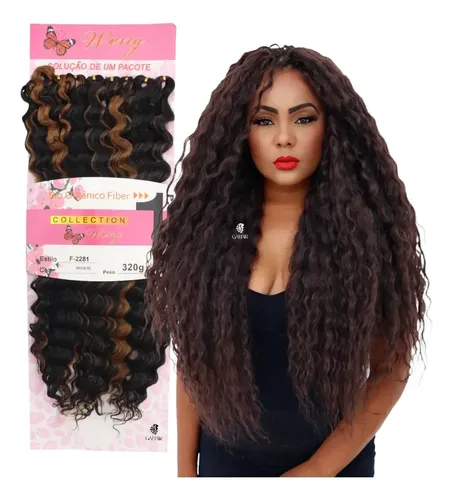 Cabelo 100%organico Identico Ao Human Crochet Braid Cor Castanho Escuro Com Mechas Acobreadas Sp2 4 30