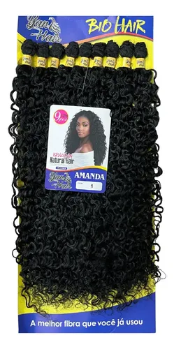 Cabelo Cacheado Para Entrelace Amanda Bio Orgânico 70cm Cor Preto