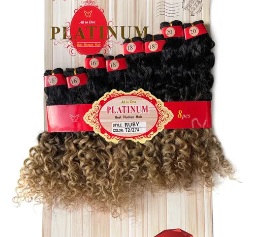 Cabelo 50% Humano 50% Orgânico Platinum Ruby-super Star 1pct
