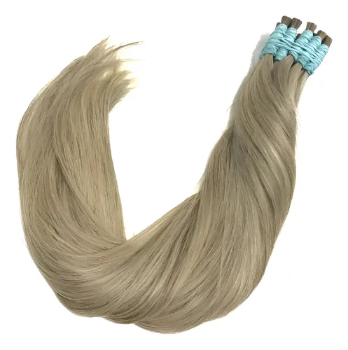 Cabelo Humano Loiro Mesclado Cinza 70 Cm Com 50 Gramas