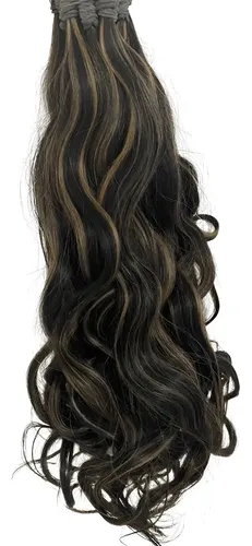Cabelo Humano Morena Iluminada P/mega-hair 55cm/100 Grs.