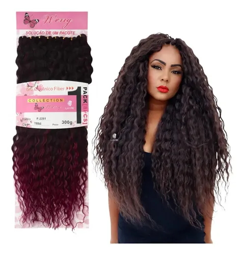 Cabelo 100%organico Identico Ao Human Crochet Braid Cor Preto com californiana Marsala MT1B/BUG