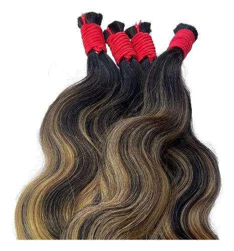 Cabelo Humano Moreno Iluminado 55cm 150g Mega Hair