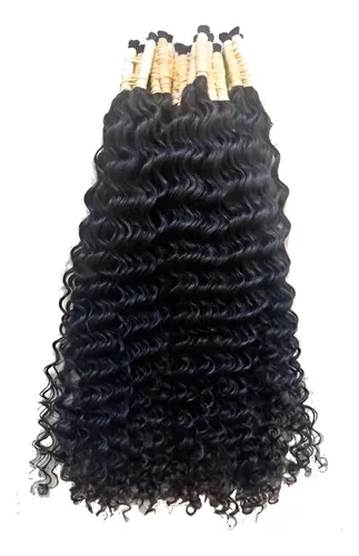 Cabelo Humano Cacheado Natural 50 A 55cm 100 Gramas