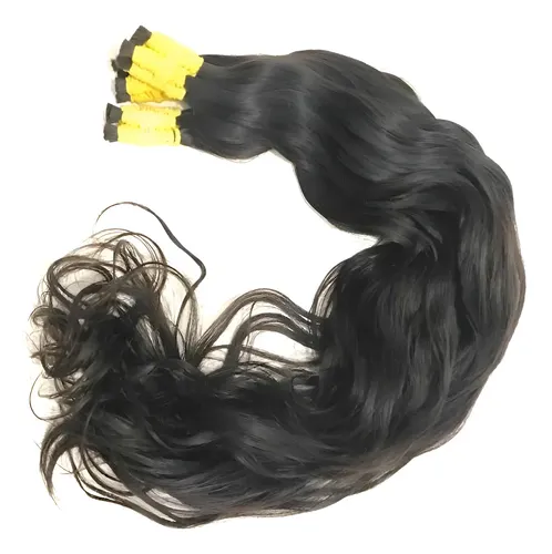Cabelo Humano P/mega-hair Levemente Ondulado 40cm/50 Gramas