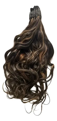 Cabelo Natural Fio a Fio Morena Iluminada de 60cm