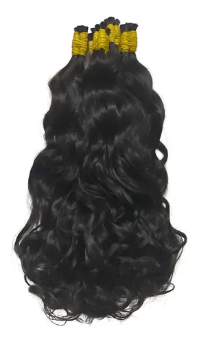 Aplique Cabelo Humano Ondulado 65cm Cor Castanho 200g CABELO HUMANO