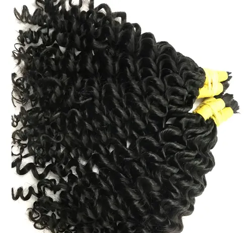 Cabelo Humano Cacheado Natural 50-55cm 50 Gramas Sem Quimica Cor Castanho