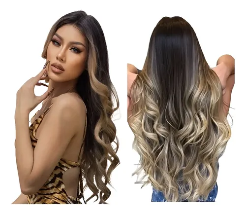 Aplique Bio Humano Fio Invisível Morena Iluminada Mel 70cm