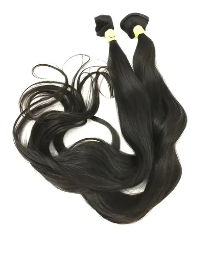 Cabelo 100% Humano Liso Ondulado Em Tela Castanho 70cm 150g