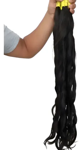 Cabelo Humano Natural Levemente Ondulado 80cm 50 Gramas.