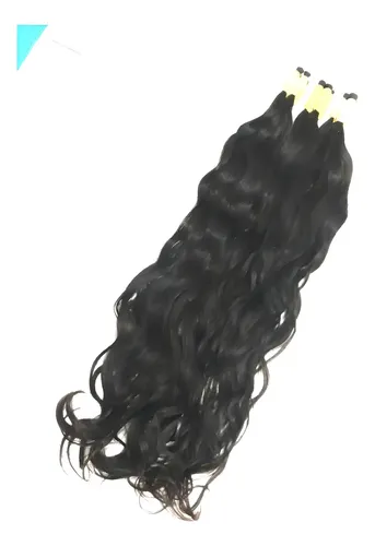 Extensão de Cabelo Humano Indiano Castanho Natural 65 cm Método Crochê
