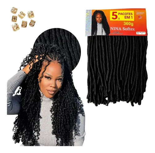 Cabelo African Nina Softex Pacotão 5x1 Crochet Braid 360g