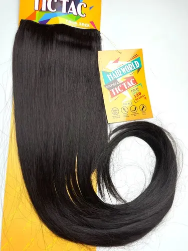 Tic Tac Cabelo Orgânico Bio Fibra Liso 70 Cm 120g 3 Telas