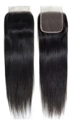Top Closure 4x4 de Cabelo Humano Liso Castanho Escuro 55 cm