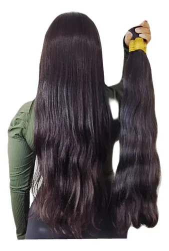 Cabelo Humano Levemente Ondul 70/75cm 150 Gr Tecido Em Tela.