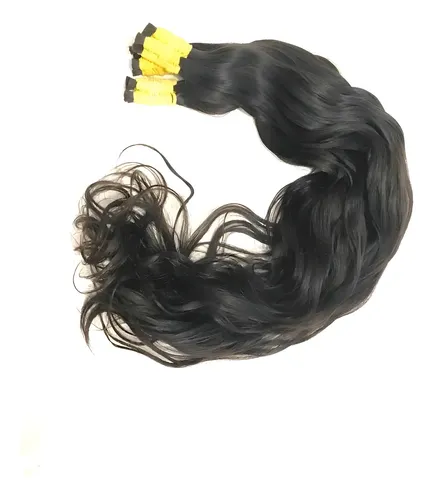 Cabelo Humano Liso Ondulado Virgem 50cm, 50gr Pontas Cheias Cor Castanho